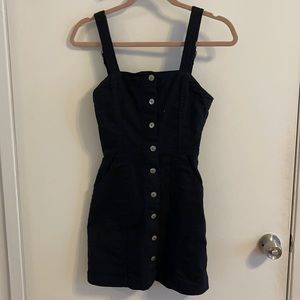 Black Denim / Overalls Dress
